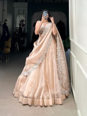 Gold Crush Embroidered Lehenga for Women