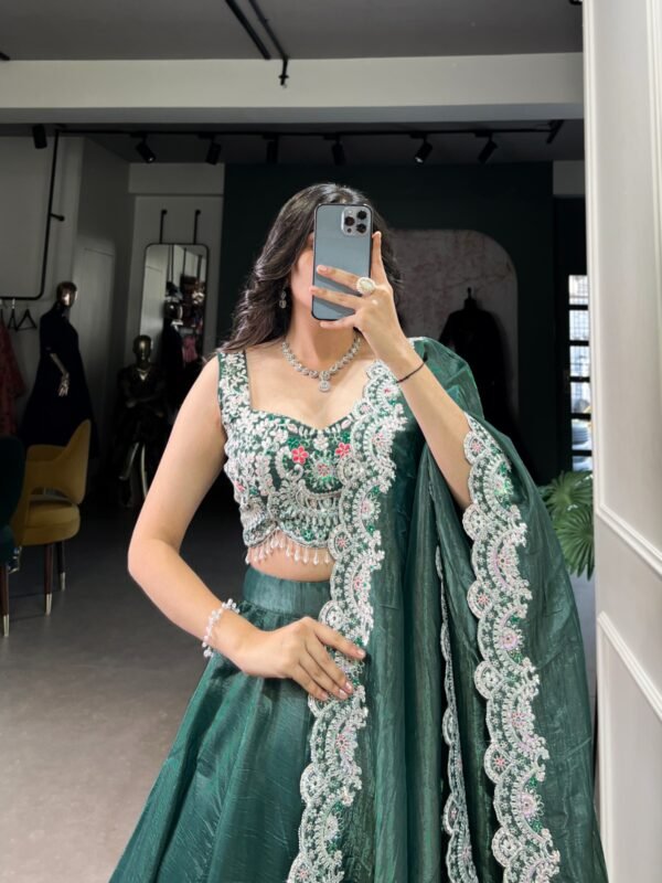 Gold Crush Embroidered Lehenga for Women - Image 6