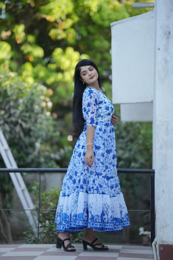 Stylish Floral Printed Georgette Kurti One Piece for Women - Image 7