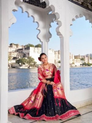 Beautiful Paithani Jacquard Silk Lehenga Set