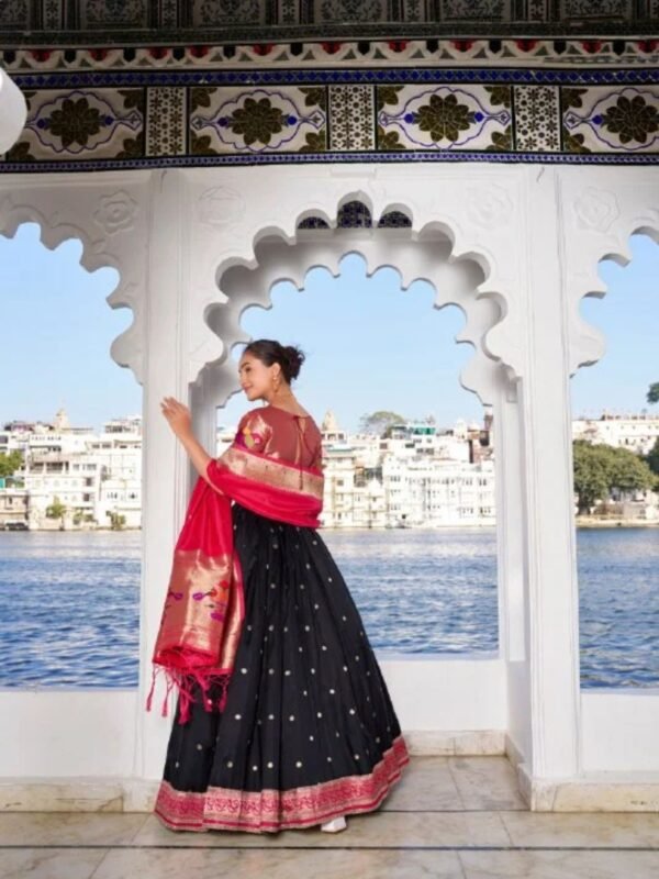 Beautiful Paithani Jacquard Silk Lehenga Set - Image 2
