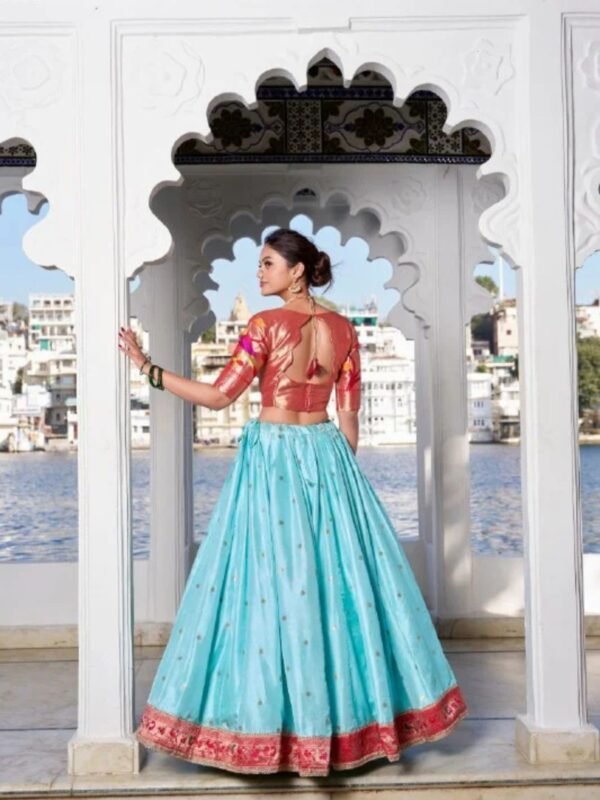 Beautiful Paithani Jacquard Silk Lehenga Set - Image 3