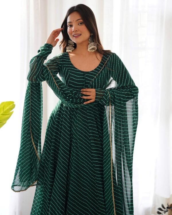 Fox Georgette Laheriya Print Anarkali Suit Set - Image 15