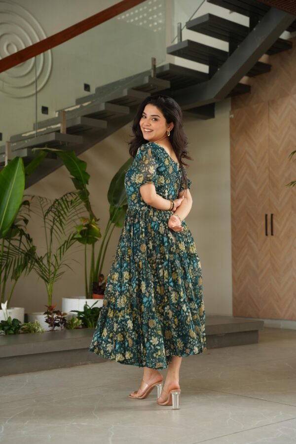 Premium Fully Flair Printed Faux Georgette Gown for Women - Image 8