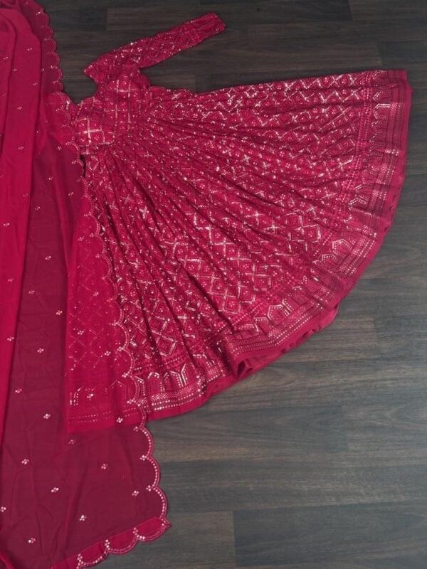 Elegant Faux Blooming Gown with Dupatta - Image 6